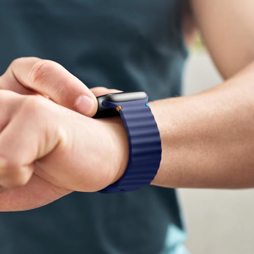 Dl3 Mobilak Silicone Wave Stitching Wristband for Huawei Watch Fit 3/Watch Fit 4 Pro/Fit 4 Strap, Watchbands Breathable Sport Bands Armband Quick Release Strap Adjustable Bracelet (Blue)