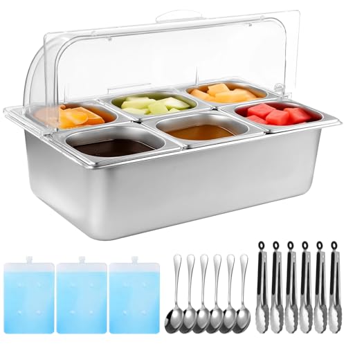 Cold Food Buffet Server - Countertop Chilled Condiment Container with