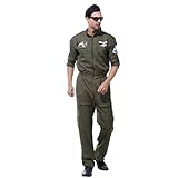 Fit für Erwachsene. Unbekannt Männer Phantasie Kostüm Militär Kämpfer Flieger Luftwaffe Sprunganzug Halloween Party