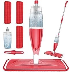 Spray Wet Mops for Hardwood Floor Cleaning: EXEGO Microfiber Dry Dust with 3 Washable Pads for Swiffer PowerMop - Flat Floor Mops with Sprayer for Wood Laminate Ceramic Tiles