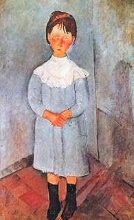 Little Girl in Blue Poster Print by Amedeo Modigliani (12 x 18)
