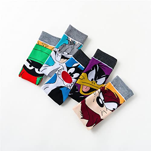 Alaheijq Cartoon Funny Crew Socks 5 Pack Crazy Novelty Cute Colorful Socks For Men Women Size 9-11 #TOP5