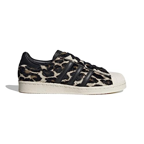 adidas Originals Mens Superstar 82 Classic Low Top Sneaker Shoe, Leopard/Core Black/Chalk White, 6