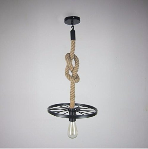 Suspension plafonnier lustre roue de fer noir style rétro vintage industriel 30cm