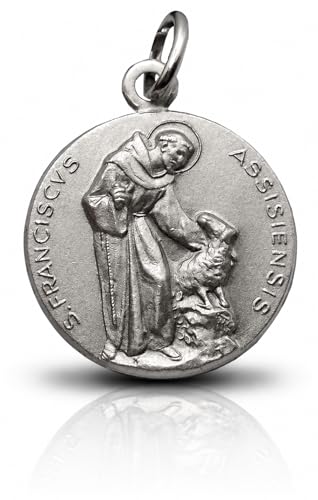 I G J Medal św. Franciszka z Asyżu - Medale świętych patronów, Srebro, Bez kamieni szlachetnych