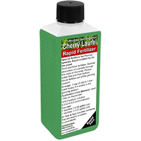 GREEN24 Cherry Laurel - Prunus laurocerasus Liquid Fertilizer HighTech NPK Plant Food - Root, Soil, Foliar Fertiliser Cover