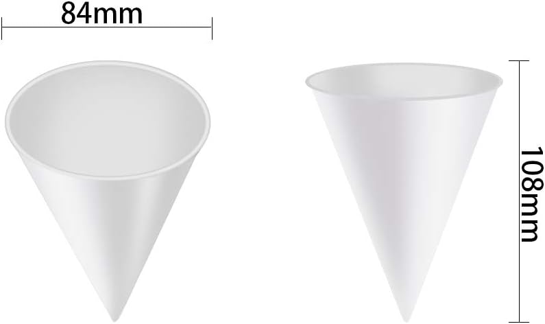 Disposable Snow Cone Cups, WXJ13 100 Piece 6 Ounce Shaved Ice Cups with 100 Piece Spoon Straws for Home Company Party