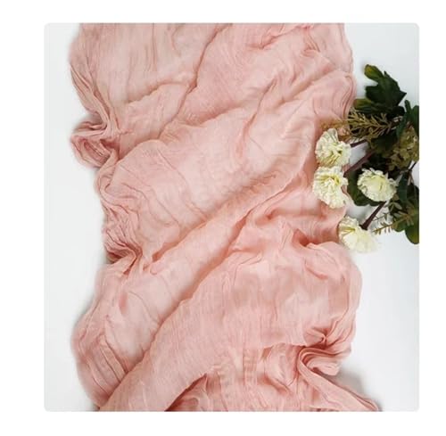 OZLCUA Runner da tavola in Garza Blue Cheesecloth Table Runner 4 Pack Vintage Rustic Gauze Table Runner Decoration for St Patrick's Day Easter Wedding Lavabile Tablerunner(Orange Pink,4pcs 90X400cm)