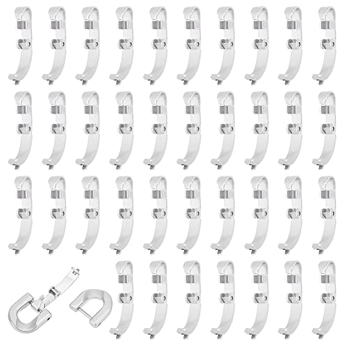 Unicraftale STAS-UN0041-57-US12 50Pcs Fold Over Clasps 11.5Mm Long Stainless Steel Jewelry Clasps Metal Jewelry Extender Micro Fold Over Clasps Bracelet Clasps cover