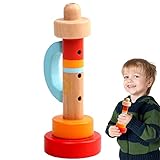 【Einfach zu spielen】 Dieses hölzerne Trompetenspielzeug muss nur leicht geblasen werden, um einen klaren Klang zu erzeugen. Es kann einen erstaunlich realistischen Klang erzeugen, selbst mit sanften Lungen eines kleinen Kleinkindes und ohne Geschick.