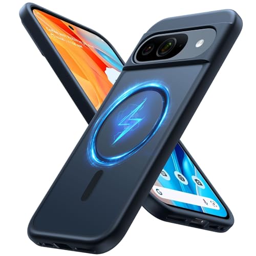 TORRAS Upgraded Magnetic Shockproof for Google Pixel 9 Pro Case & Pixel 9 Case, [Fit for MagSafe][16FT Mil-Grade Drop Protection] Translucent Slim Pro