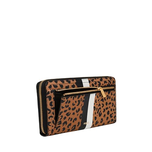Image of Fossil Women's Logan Leather RFID-Blocking Zip Around Clutch Wallet with Wristlet Strap for Women