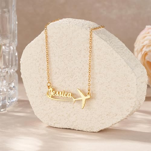callie Personalized Airplane Necklace - Custom Name|Birthstone Travel Aircraft Pendant, Jewelry Gifts for Women Flight Attendant Pilots4