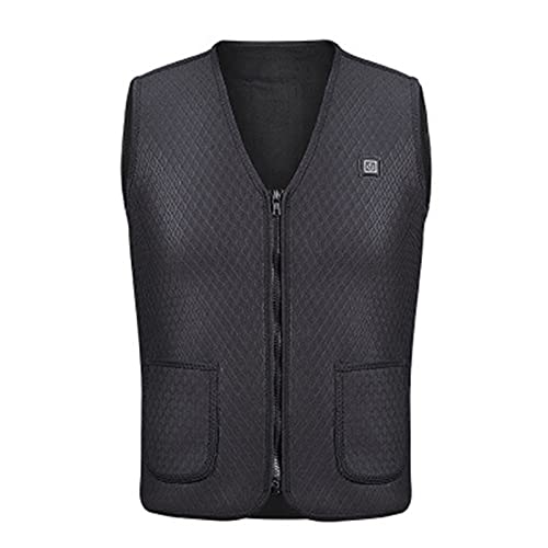Karlak Chaleco con Calefacción USB Chaleco Cálido con Calefacción Eléctrica Chaqueta 5 Paneles Calefactores 3 Niveles de Resistente Al Agua Lavable a M