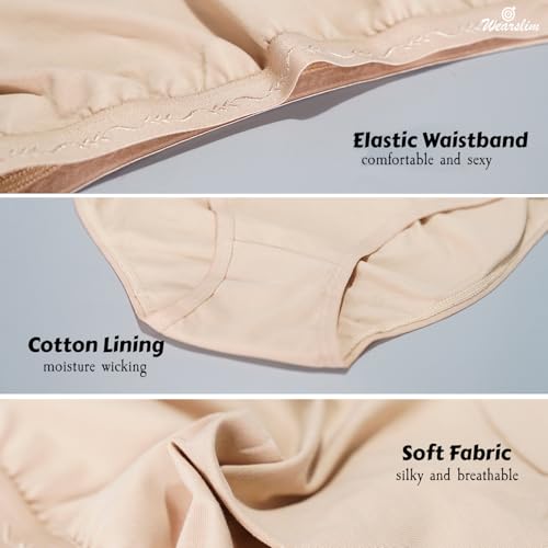 Image of Wearslim Premium Women Soft and Comfortable Women's Cotton Bikini No Show Panty | Ladies Invisible Breathable Briefs Soft Stretch Hipster Underwear