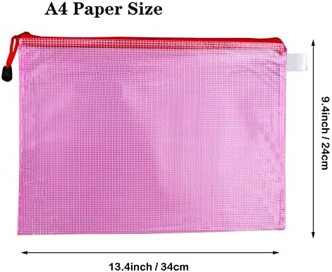 5 Pcs Plastic Wallets A4 File Folder Document Zipper Bags A4 Zip Bag
