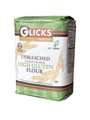 Glicks Unbleached High Gluten Flour, (5 Pounds) Enriched, Presifted, Kosher, No Preservatives