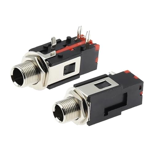 Conector de audio de 6,35 mm y 1/4" estéreo PJ-602B para montaje en panel de chasis