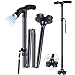 Ohuhu Bastón Plegable con Luces incorporadas LED Dependable Altura Ajustable Ligero Palo Plegable Bastón no Deslizamiento Unisex Adulto