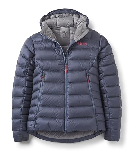 Rab Women's Electron Pro 800-Fill Down Hooded Jacket for Climbing & Mountaineering - Steel - Large