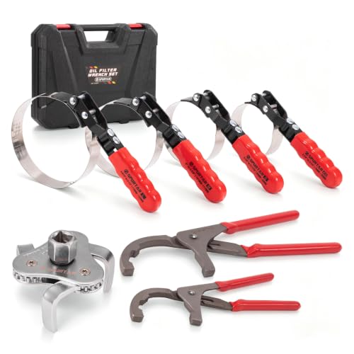 Spurtar 7pcs Swivel Oil Filter Wrench Set, 9' & 12' Oil Filter...