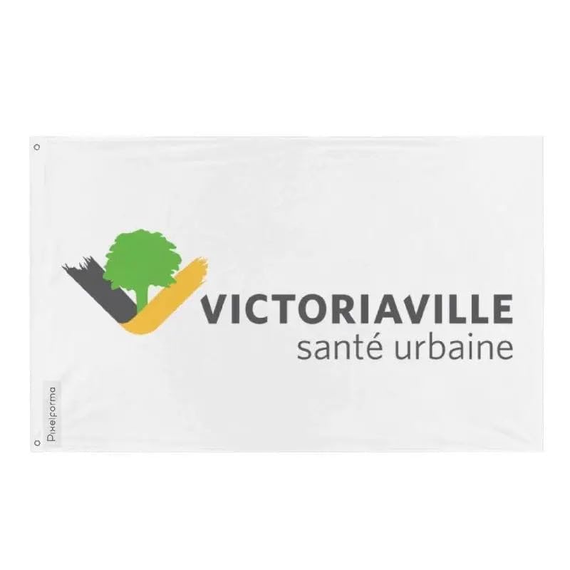 Drapeau Victoriaville en polyester pour mât extérieur et décoration murale intérieure