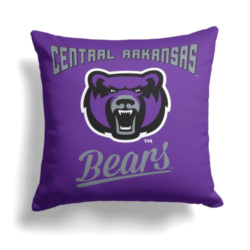 Northwest NCAA Central Arkansas Bears Alumni Double-Sided Printed Throw Pillow, Soft Decorative Polyester Fan Cushion, Couch Bed or Game Room Decor, 18 x 18 in