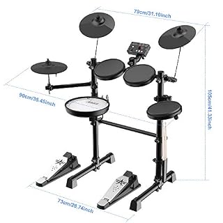 Asmuse Batterie Électronique 7 Pièces en Peau Maillée avec Rack 242 Sons, avec fonction Rim Shot et cymbale, Support… - Les Beatles, Paul McCartney, John Lennon, RIngo Starr, George Harrison Asmuse Batterie Électronique 7 Pièces en Peau Maillée avec Rack 242 Sons, avec fonction Rim Shot et cymbale, Support… – Image 7