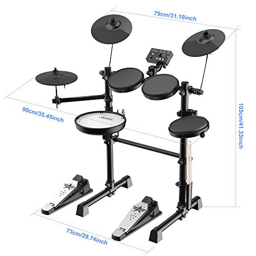 Asmuse Batterie Électronique 7 Pièces en Peau Maillée avec Rack 242 Sons, avec fonction Rim Shot et cymbale, Support… - Les Beatles, Paul McCartney, John Lennon, RIngo Starr, George Harrison Asmuse Batterie Électronique 7 Pièces en Peau Maillée avec Rack 242 Sons, avec fonction Rim Shot et cymbale, Support… – Image 8