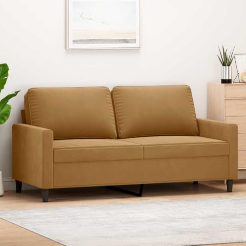 Nqyjm Sofá de 2 plazas Terciopelo marrón