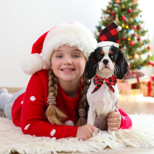 Disfraz Navideño con Sombrero y Corbatín para Mascotas miniatura 7