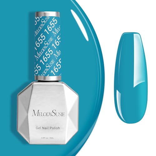 Image of MelodySusie Aquamarine Blue Gel Nail Polish,0.5fl oz Nails Soak Off UV LED Cerulean Blue Gel Polish Gift for Women Nail Art Manicure Salon DIY Nail Design Decoration at Home-1655