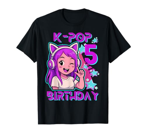 5 Years Old Birthday K pop Kids 5th Birthday Girls K-pop T-Shirt