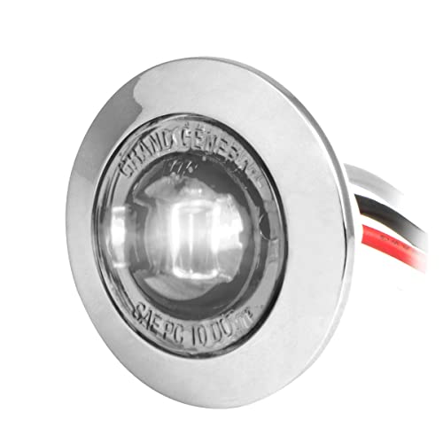 GG Grand General 75379 1 inch Mini Push/Screw Wide Angle White/Smoke Dual Function LED Light in Smoke Lens with Chrome Plastic Bezel