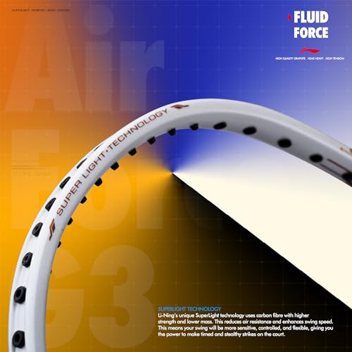 Image of Li-Ning Air Force G3 Badminton Racket with Full Cover | Max Tension : ≤30 lbs | Superlight Technology | Aerotec Beam | Dynamic Frame