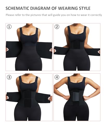 Feelingirl Workout Waist Trainer Underbust Corsets Cincher Blet Hourglass Neoprene Body Shaper For Women Black L thumb #4
