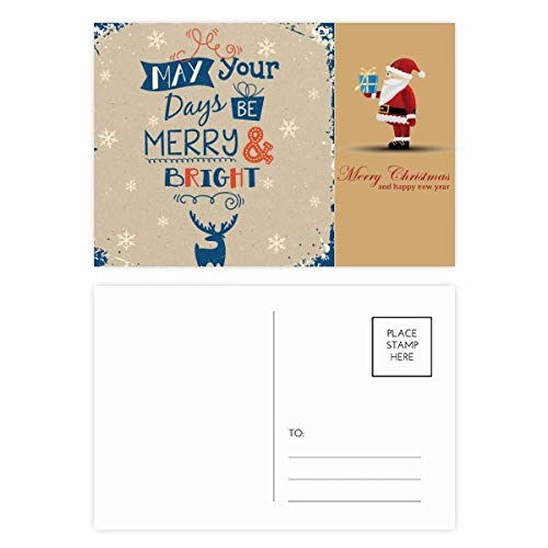 Cartes postales de Noël lot de 20 cerf et neige pour accompagner vos cadeaux
