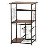 弘益 キッチンラック ブラウン 約60×46×100cm キッチンラック KR-600(BR)