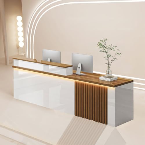 Modern Salon & Retail Reception Desk with LED Lights