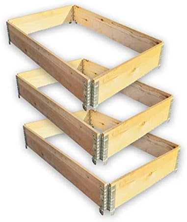 DTZ Lot de 3 cadres pour palettes 120 x 80 cm - Cadre surélevé - ...