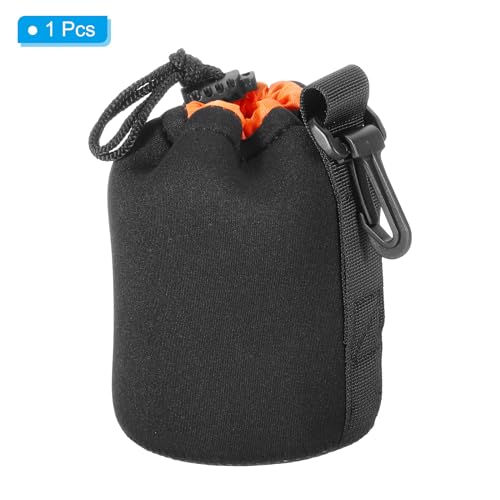 Patikil 3.3" x 5.5" Neoprene Lens Pouch - DSLR Camera Lens Case, Water Resistant, Black/Orange by PATIKIL - Used condition - Image 3