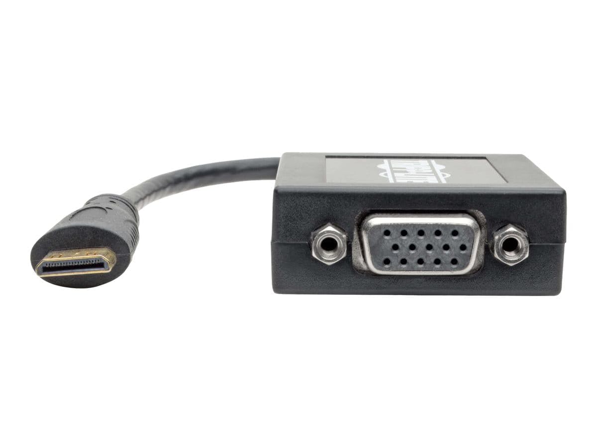 Tripp Lite P131-06N-MINI Mini HDMI to VGA Adapter Converter 1080p, 6 in, Smartphone Tablet Ultrabook to Monitor/Projector, Plug & Play, Black (1 Pack)