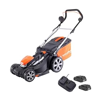 Yard Force Accu grasmaaier LM C40 (incl. 2 accu’s 5,0 Ah, 20 Volt, maaibreedte 40 cm, met maaihoogteverstelling 25-75 mm, opvangzak 45 liter)