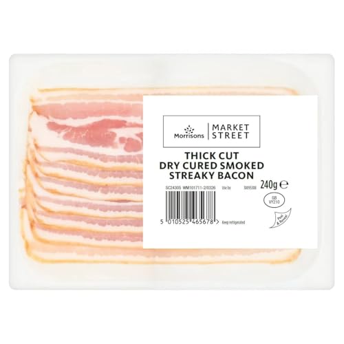 Morrisons Thick Cut Dry Cured Smoked Streaky Bacon 240g