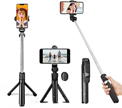 NAFA Portable Selfie Stick Tripod with Wireless Bluetooth Remote and Tripod Stand