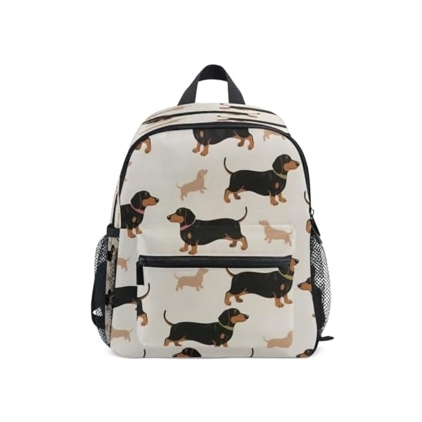 Bolaz Dachshund Pattern Toddler Backpack, Boy Backpack Preschool Bag Kindergarten Schoolbag Nursery Travel Bag for Girl