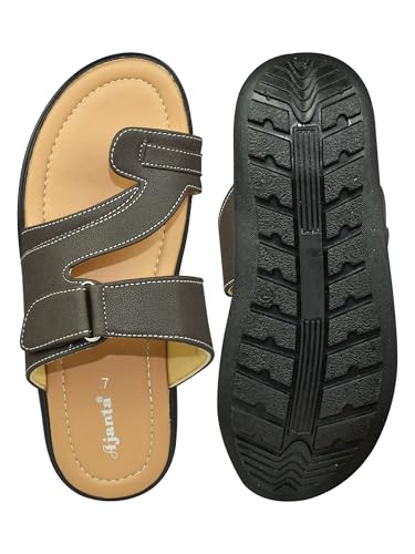 Image of AJANTA Men's Sandals for Men | Casual Walking Office Outdoor Sandals | Lightweight Comfortable Slip-On Footwear for Men | Anti-Skid Travel Daily Wear Open Toe Summer Sandals for Men