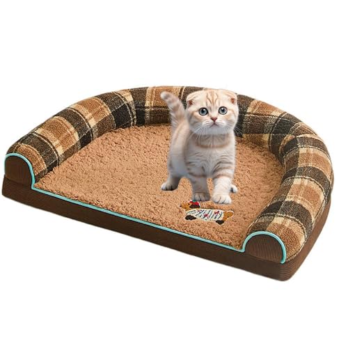 Lifetipsスコティッシュフォールド スコ Scottish Fold U型 ペットベッド 犬 猫 クッション ソファ 丸洗い可 滑り止め 保温 四季対応 小型犬 中型犬 大型犬 多頭飼い 快適 枕付き 軽量 カバー取り外し インテリアに馴染む 圧縮梱