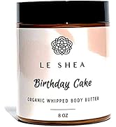 LE SHEA Birthday Cake Body Butter, Vegan Skin Cream Moisturizer, Natural Raw African Shea Butter,...