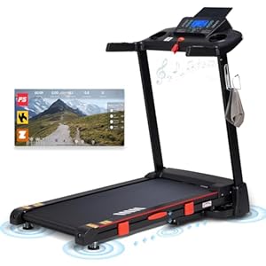 Treadmill with Auto Incline, 18″ Incline Treadmill for Home, Compact, Foldable, 350lb Capacity, Shock Absorption, 15% Incline automatic, 0.5-10 MPH, 3 HP, Bluetooth App Running Treadmills